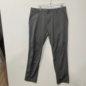 Rhone Commuter Pants Mens 35 Gray Performance Trousers COM-181 Slim Straight